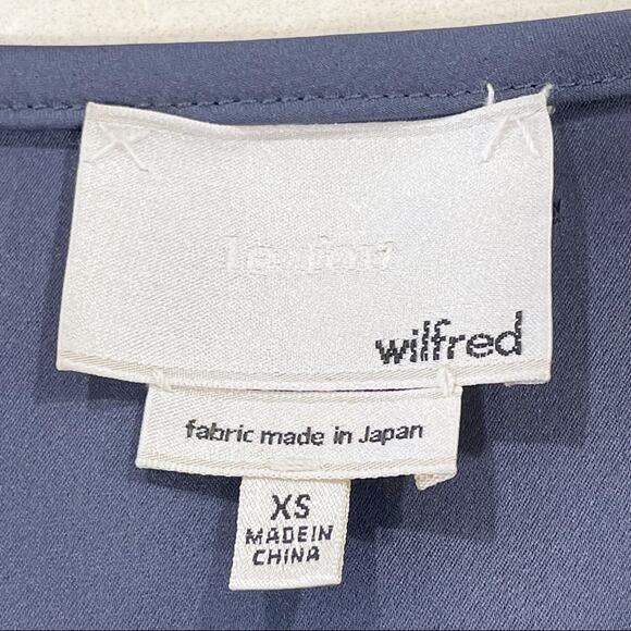 Wilfred Boxy Structured Top Snap Waist Blouse Black Blue XS - Picture 5 of 8